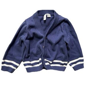 Janie And Jack Baby Toddler Blue White Button Up Cardigan Size 12-18 Months